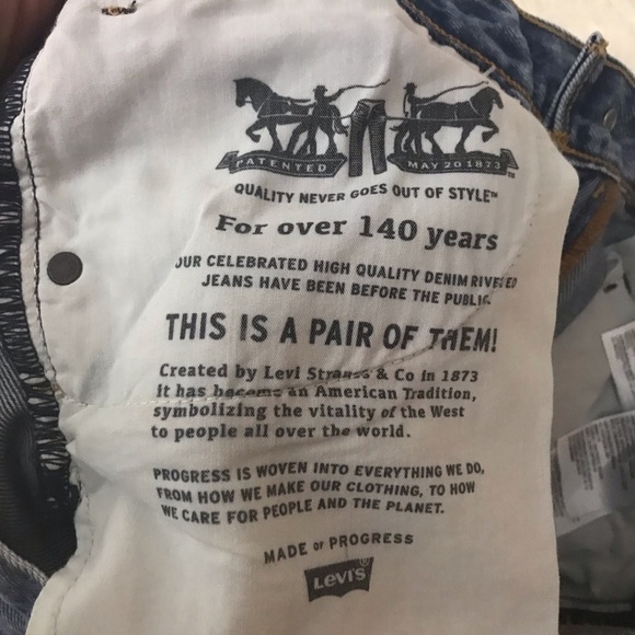 Levi's Orange Tab 505C Cropped Jeans Frayed Hem - Picture 6 of 8